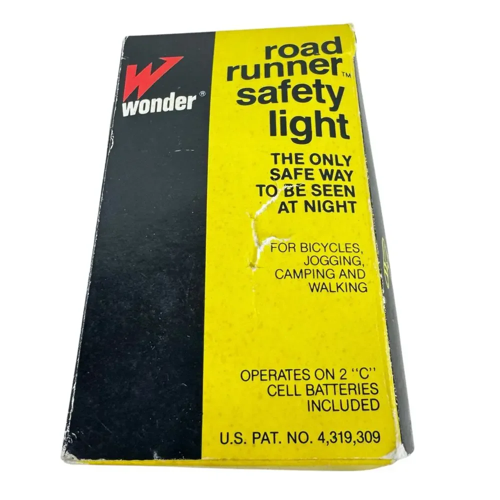 New In Box Vintage 1960s Road Runner Safety Light Original Batteries Included